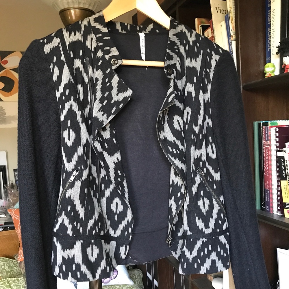 Moto style wool jacket
